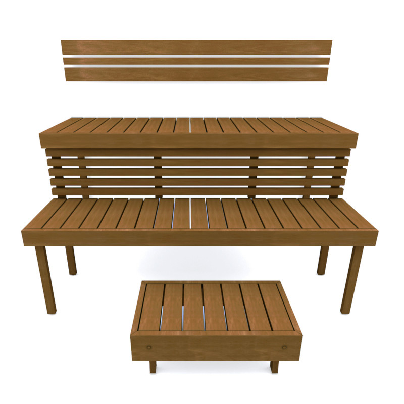 Модульная скамья для сауны STANDART, Термоосина