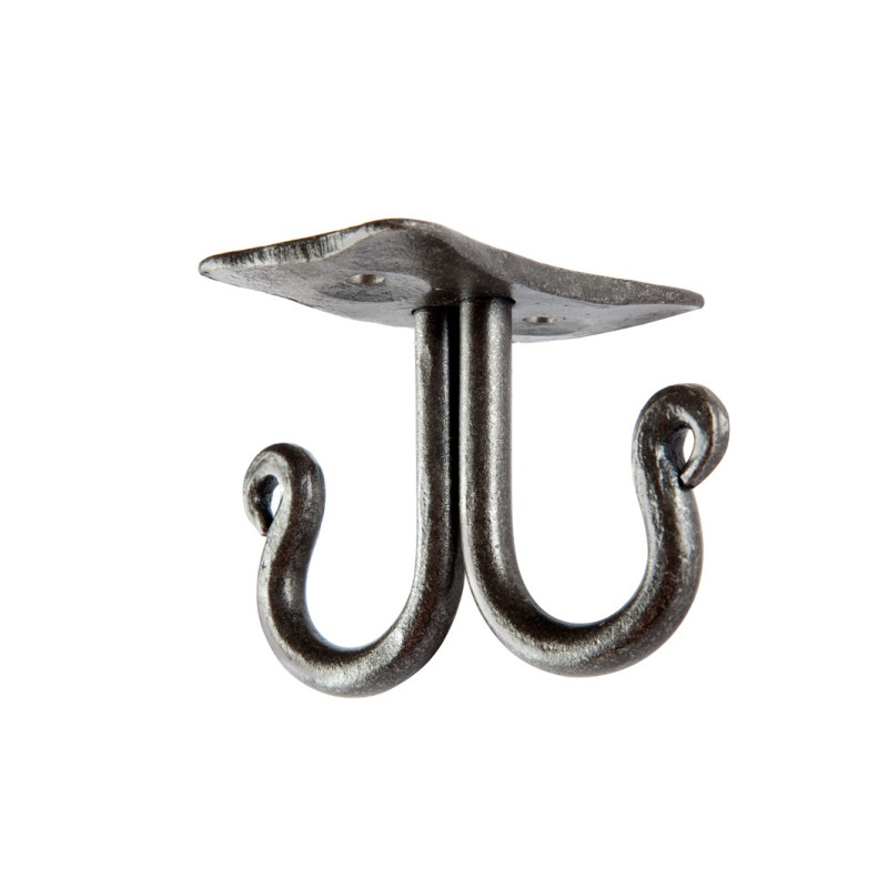 Вешалка для полотенец под полкой, два крючка