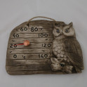 Керамический термометр для сауны - сова на ветке - 1