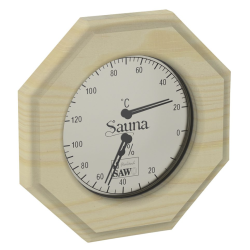 Термогигрометр SAWO 241-THP, восьмиугольный, сосна 