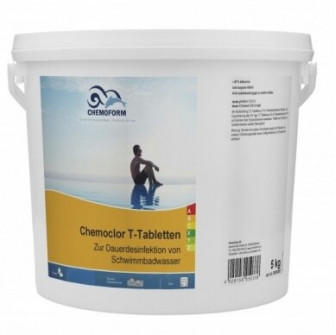 Медленно растворяющийся хлор. Таблетки CHEMOCLOR T, 20 г, 5 кг.