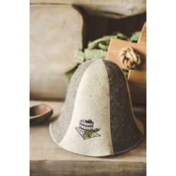 Шапка для сауны - ВЕДРО И ВЕНИКИ, полосатая  Шапка для сауны - ВЕДРО И ВЕНИКИ, полосатая