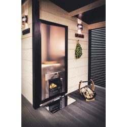 HARVIA Duo Стеклянная стена 9 x 19 с рамой, алюминий черный 