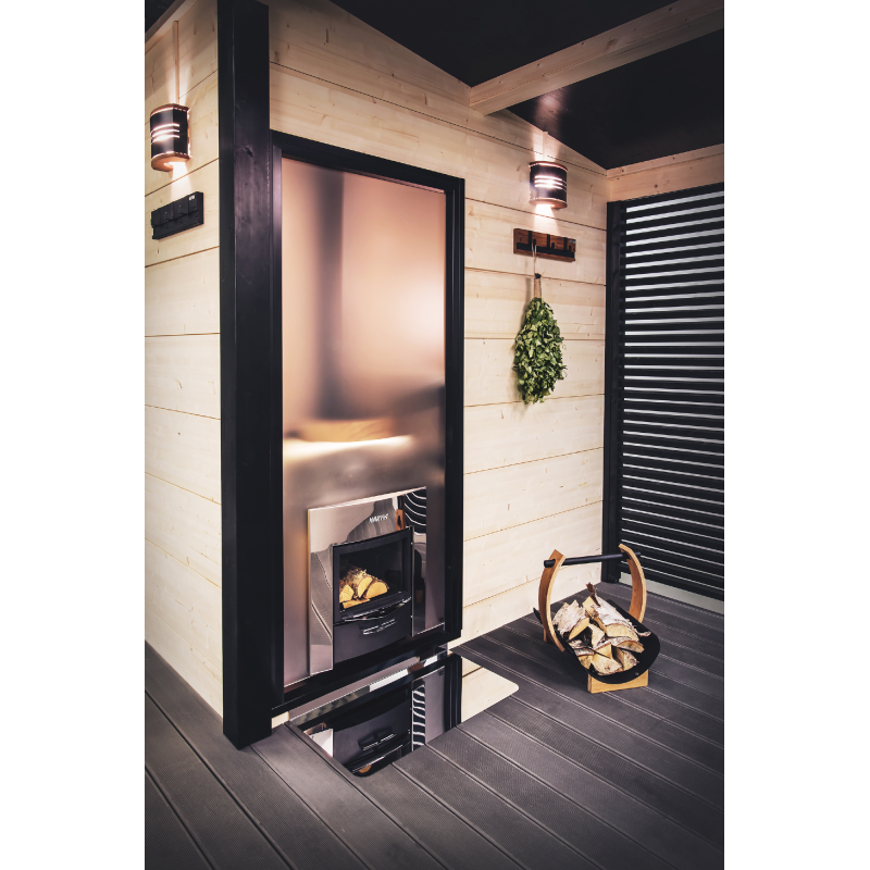 Стеклянная стена HARVIA Duo 9 x 21, включая рамку, черный алюминий