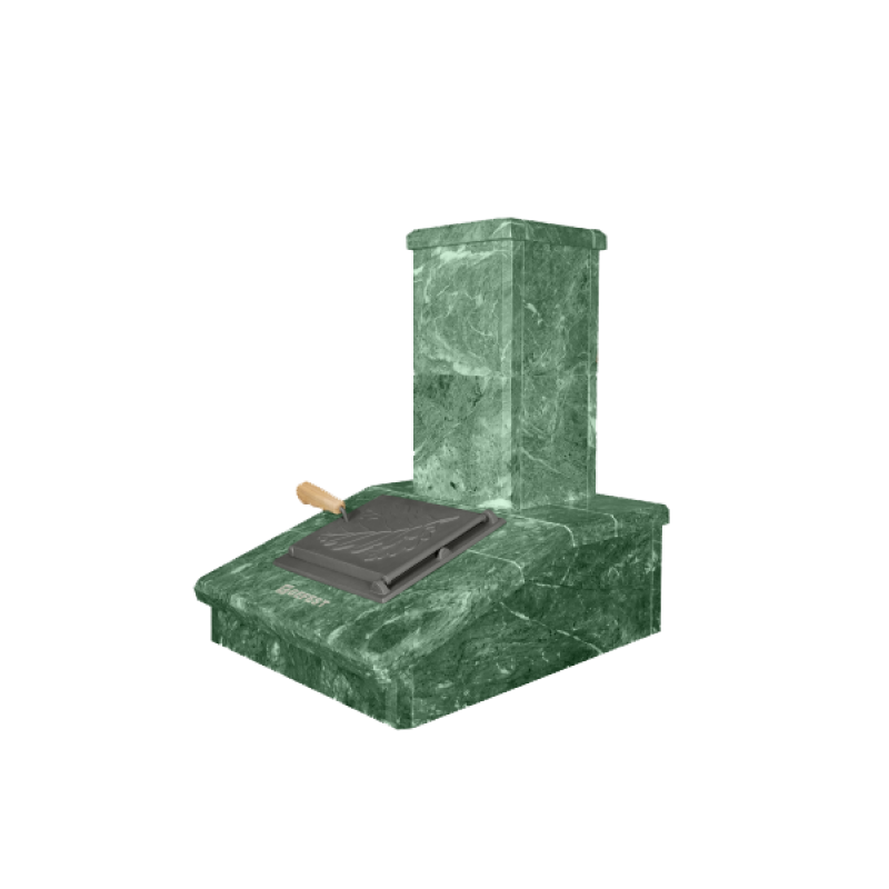 Отделка дымохода камнем, серпантин, 540 мм