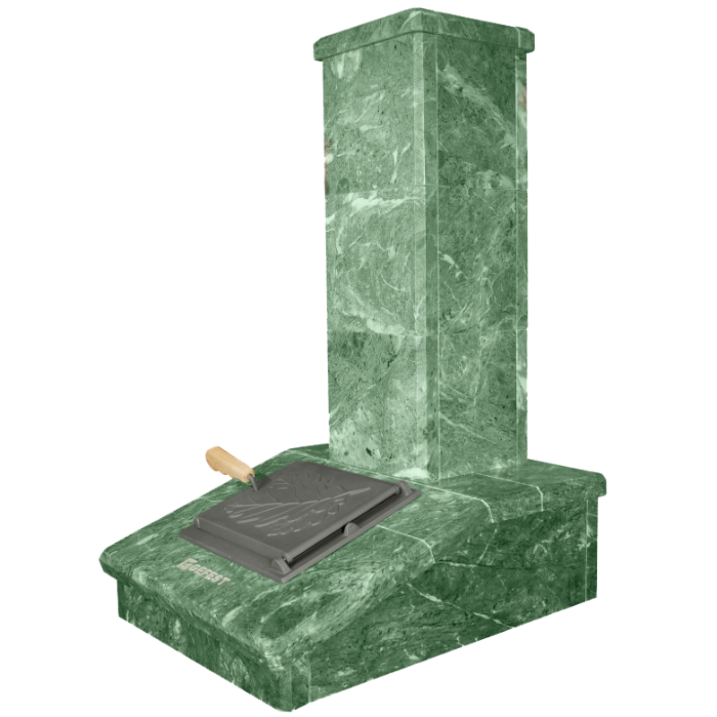 Отделка дымохода камнем, серпантин, 790 мм