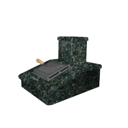 Отделка камина камнем, темный серпентин, 290 мм 