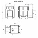 Дровяная каменка для сауны - NOVA KLASSIK 12 с сетью, стеклянные дверцы - 2