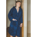 Халат хлопковый с капюшоном, синий - 0