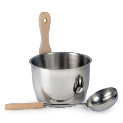 Набор ведра и черпака для сауны, БОЛЬШЕ ПАРА, ОПТИМАЛЬНЫЙ, 4 л  Набор ведра и черпака для сауны, БОЛЬШЕ ПАРА, ОПТИМАЛЬНЫЙ, 4 л