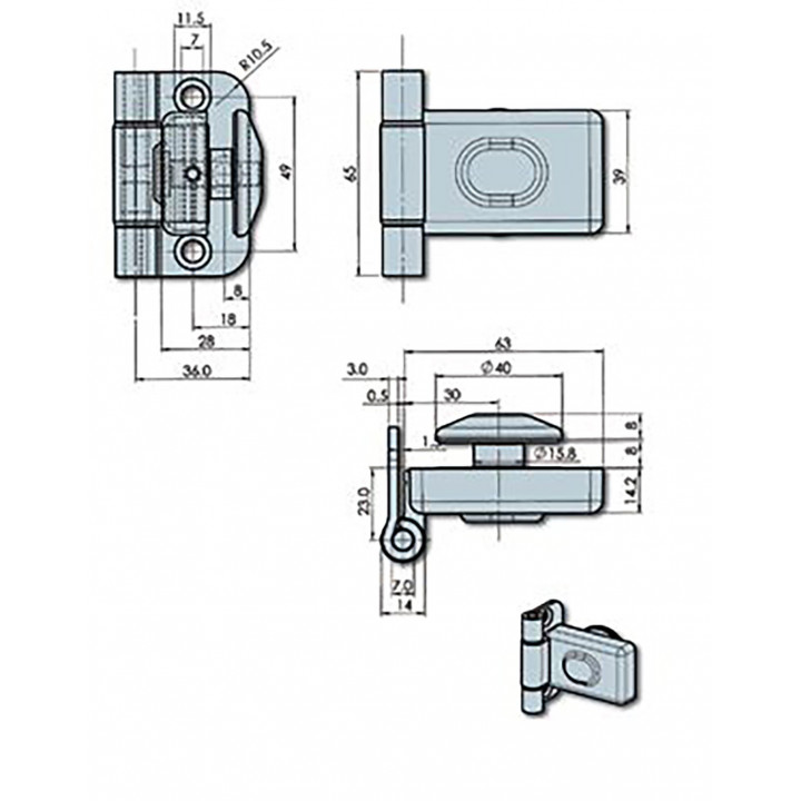 Дверные петли ABLOY для дверей паровой сауны, бронза ABLFL65