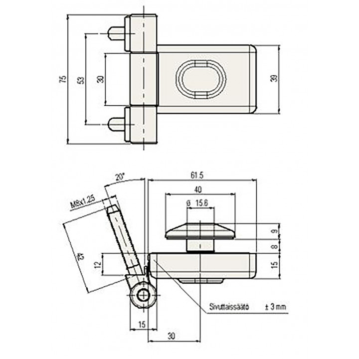 Дверные петли ABLOY для дверей паровой сауны, серые, ABLFL75