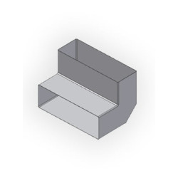 Колено узкое 50x150, 90°  Колено узкое 50x150, 90°