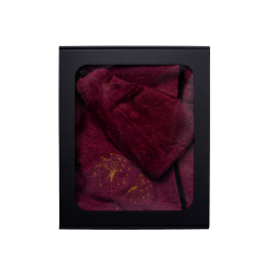 Подарочный набор в подарочной коробке для НЕЁ. Женский банный колпак и фартук - БОРДОВЫЙ. 