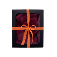 Подарочный набор в подарочной коробке для НЕЁ. Женский банный колпак и фартук - БОРДОВЫЙ.