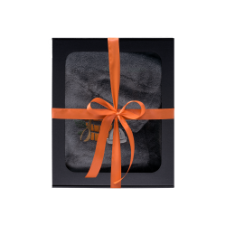 Подарочный набор в подарочной коробке для НЕГО. Мужская шапка для сауны и фартук - СЕРЫЙ 