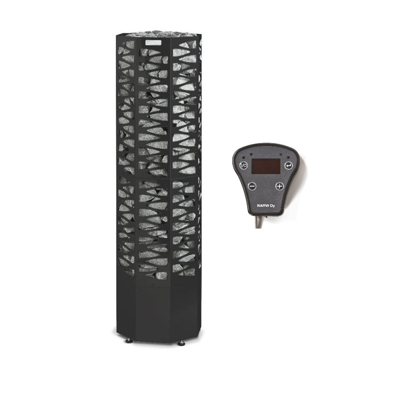 Электрическая каменка для сауны - NARVI SMOOTH 10,5 кВт, черная