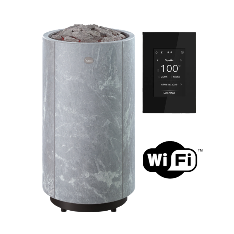 Электрический нагреватель для сауны TULIKIVI KAARNA Classic L с панелью управления Wi-Fi.