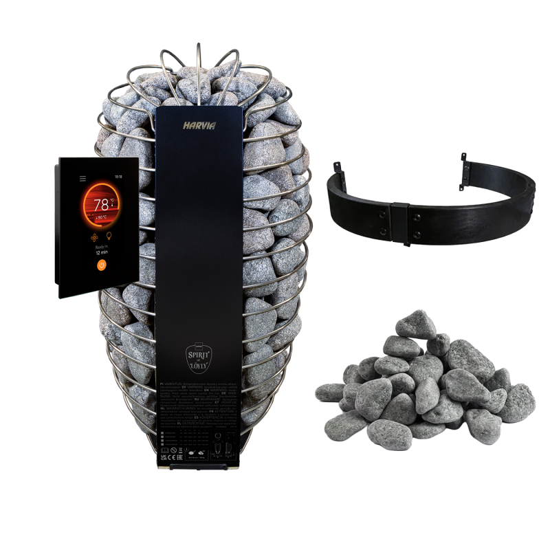 Электрические нагреватели для сауны - HARVIA Spirit SP90FC 9.0 кВт, комплект Fenix WiFi