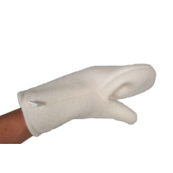 Шерстяная белая перчатка для сауны 