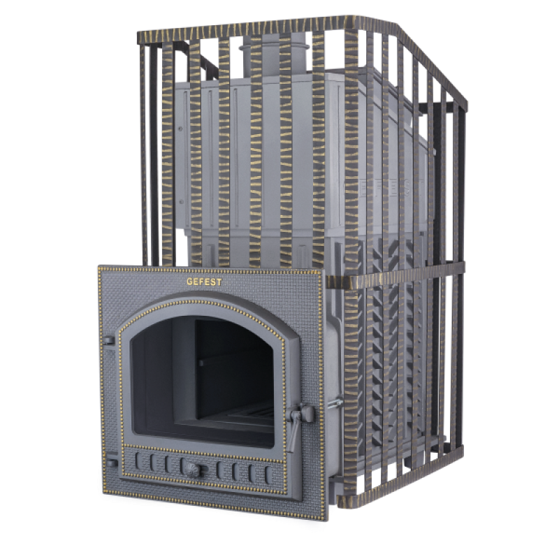 Дровяная банная печь - Гефест ГФС ЗК Ураган 40 (М) в сетке