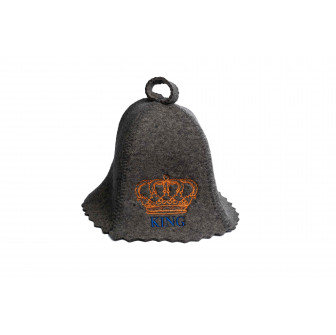 Шапка для сауны - KING, серая