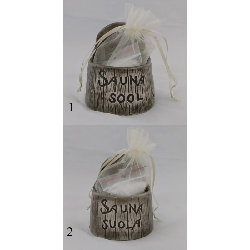 Керамическая емкость для соли для сауны - темная 120