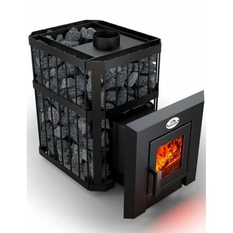 Дровяная каменка для сауны - NOVA KLASSIK 12 с сетью, стеклянные дверцы