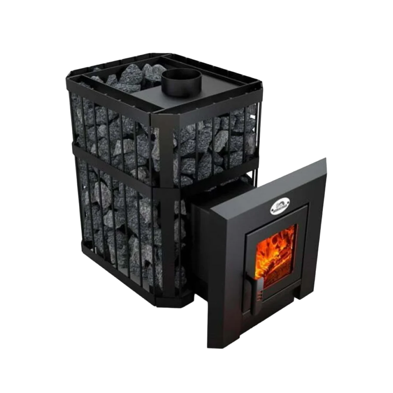 Дровяная каменка для сауны - NOVA KLASSIK 12 с сетью, стеклянные дверцы