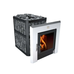 Дровяная каменка для сауны - NOVA PANORAMA 18 с сетью 