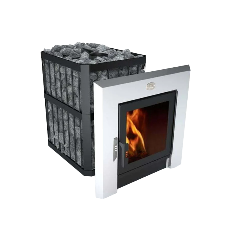 Дровяная каменка для сауны - NOVA PANORAMA 18 с сетью