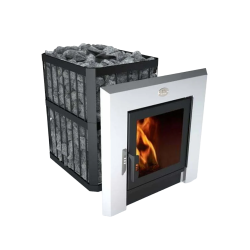 Дровяная каменка для сауны - NOVA PANORAMA 26 с сетью 