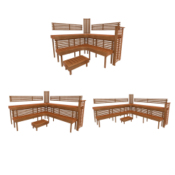 Модульная скамья для сауны PREMIUM, Термо осина 