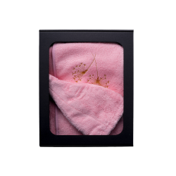 Подарочный набор в подарочной коробке для НЕЁ. Женская шапка для сауны и фартук - РОЗОВЫЙ 