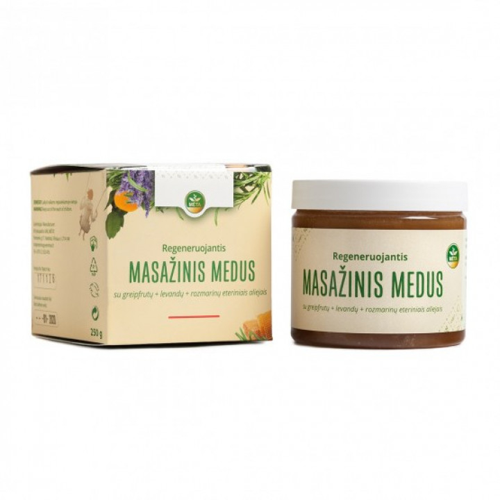 Мед для массажа с эфирными маслами грейпфрута, лаванды и розмарина, 250 г