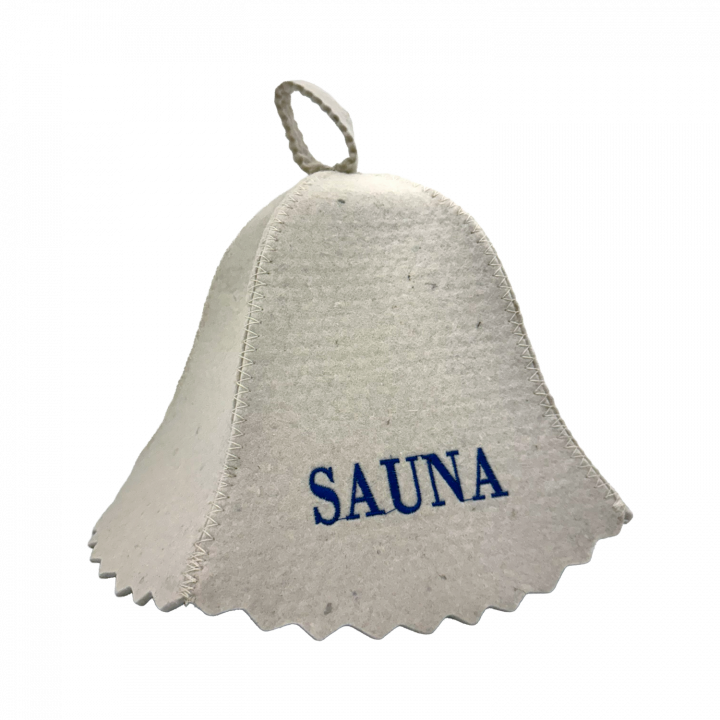 Шапка для сауны - SAUNA, с синей надписью