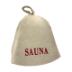 Шапка для сауны - SAUNA, с красной надписью
