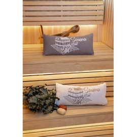 Подушка для сауны, серо-коричневая 