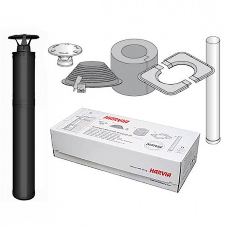 Комплект дымохода стальной изолированный - HARVIA, черный