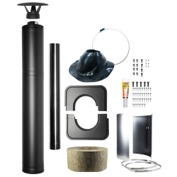 Комплект дымохода стальной изолированный - HARVIA, черный 