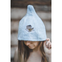 Хлопковая шапка для сауны - СВЕТЛО-ГОЛУБАЯ - 2