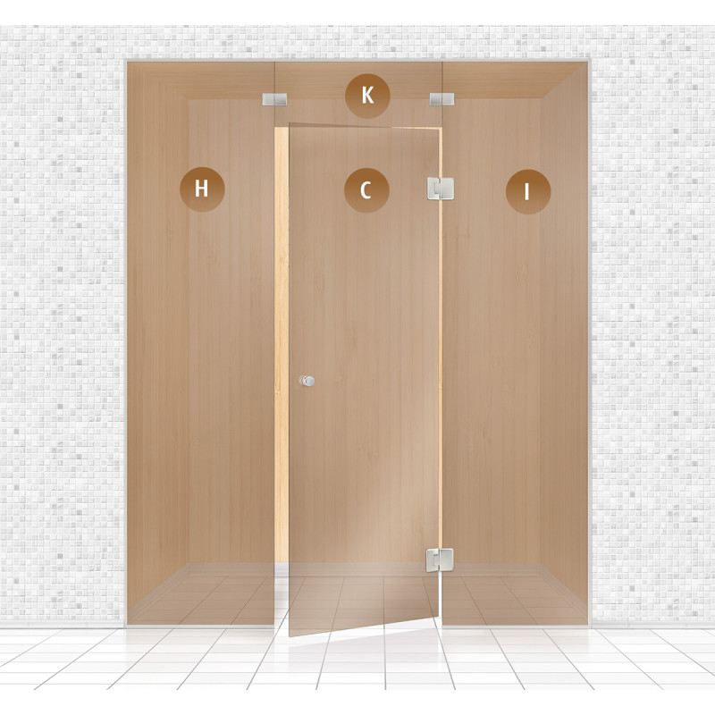 Стеклянная витрина для сауны, AD TYPE 1