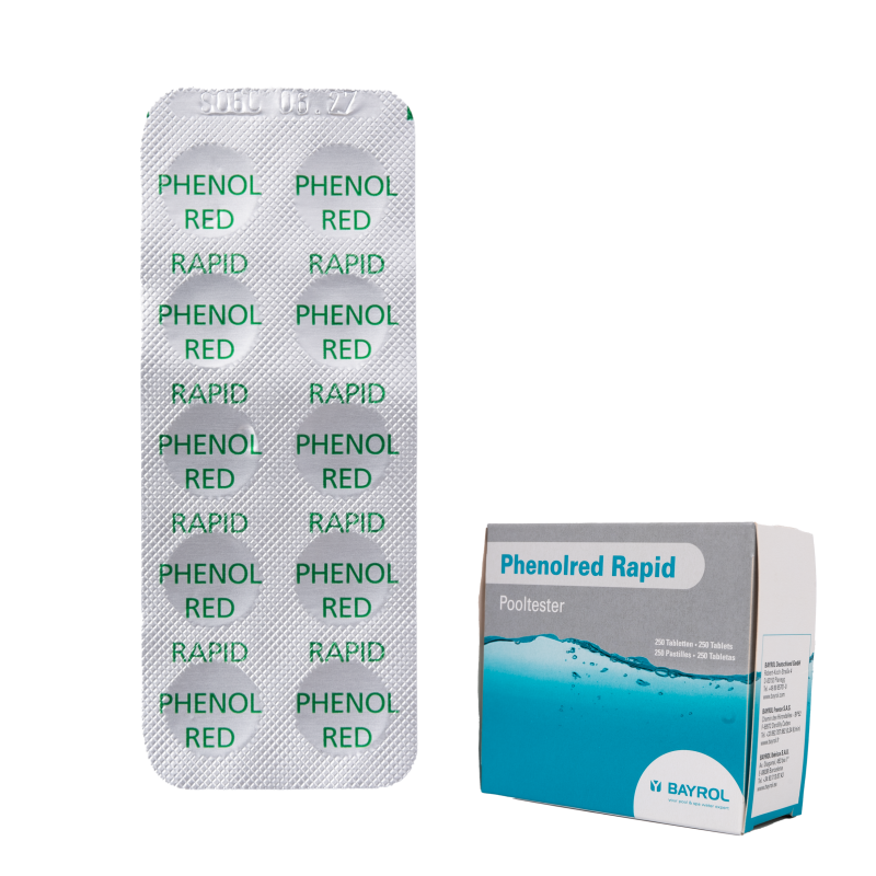 Таблетки для анализа воды Phenolred Rapid, для определения pH, 10 таблеток