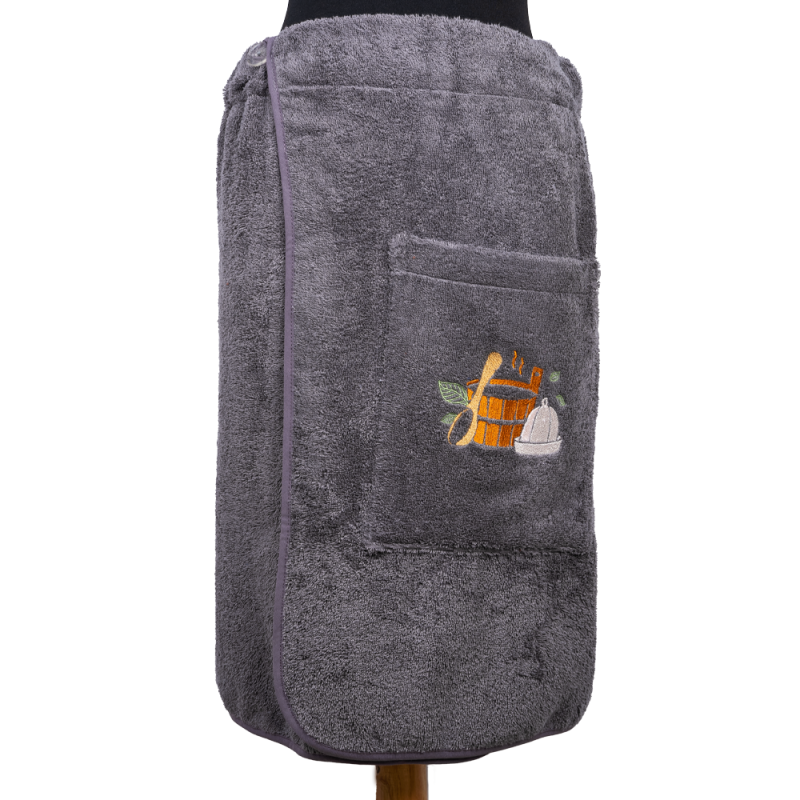 Мужской фартук для сауны - СЕРЫЙ