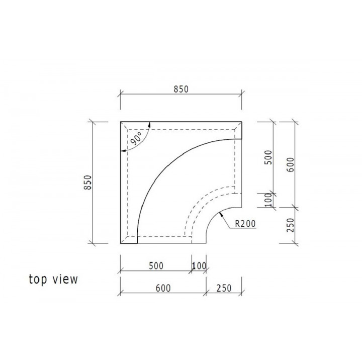 WEDI угловая кровать для паровой бани 850mm
