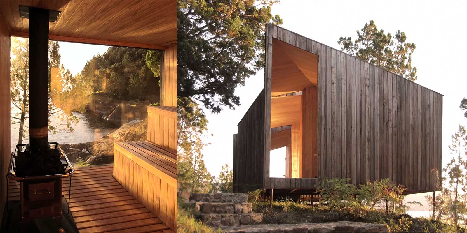 Деревянная сауна на берегу озера, Чили Wooden lakeside sauna, Chile